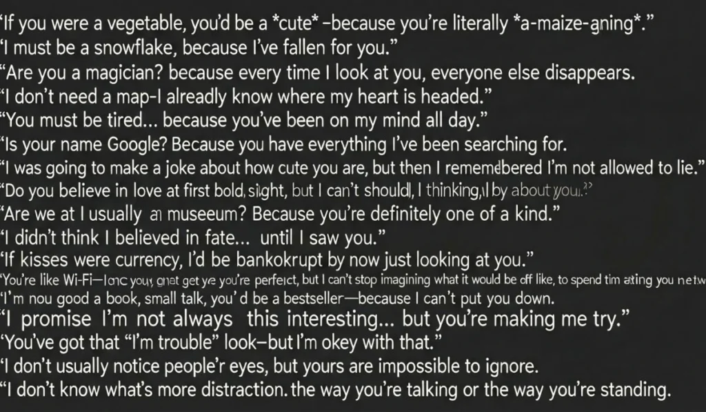 Flirty English Pickup Lines