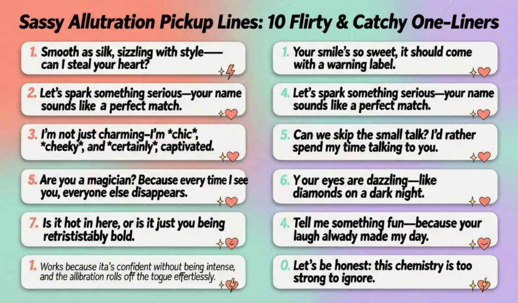 Sassy Alliteration Pickup Lines